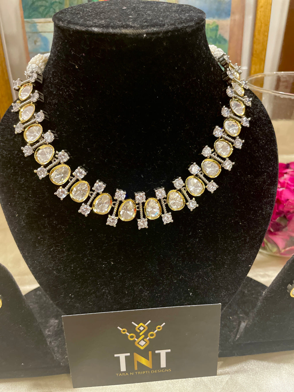 Tatvam mossanite necklace set