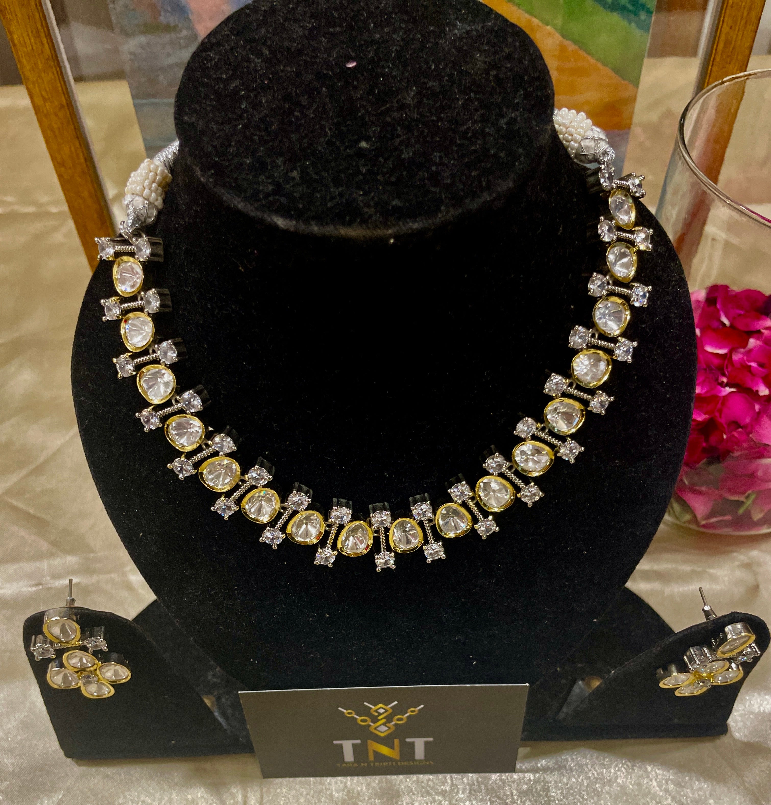 Tatvam mossanite necklace set