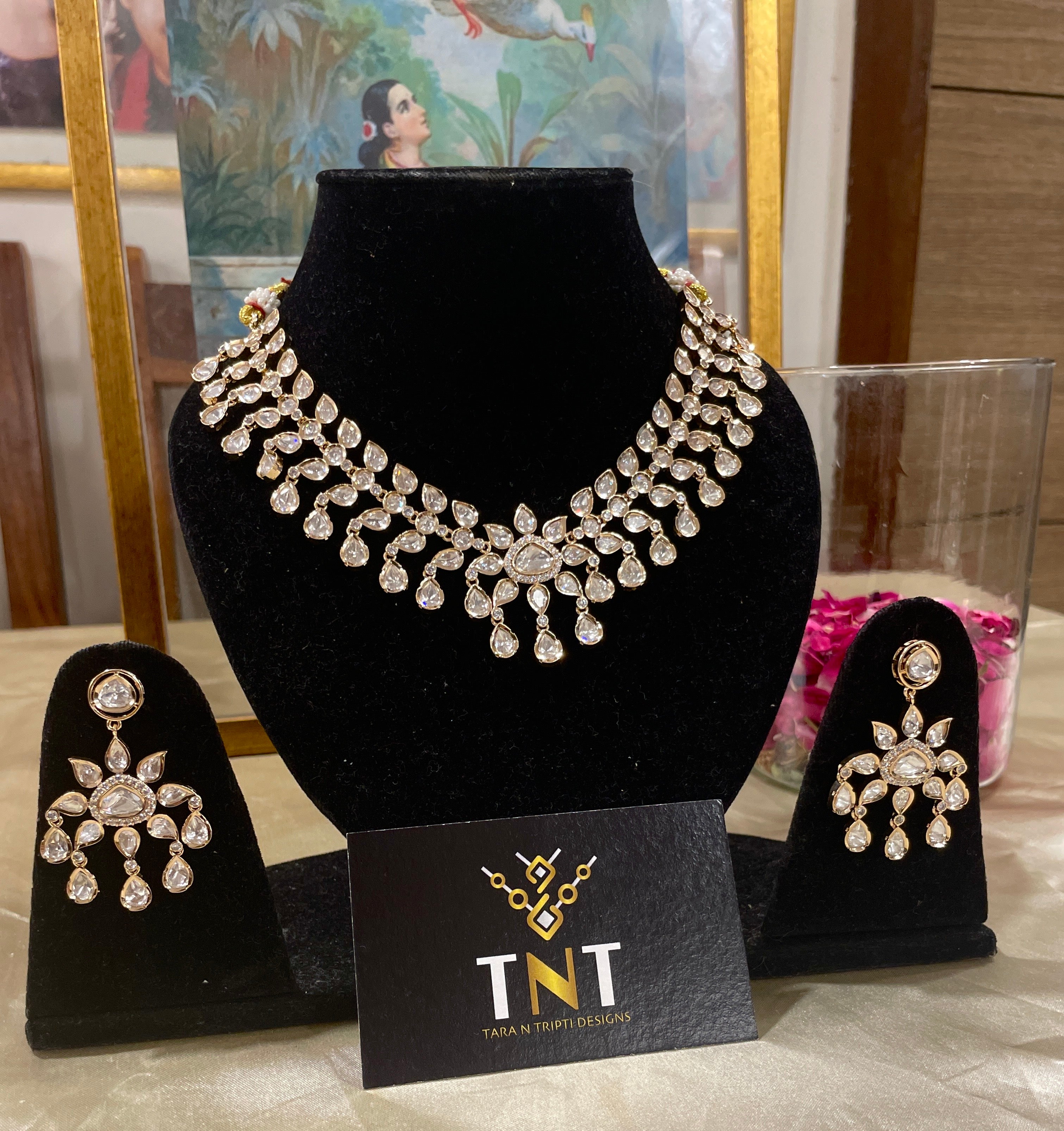 Pushpa semi bridal polki necklace