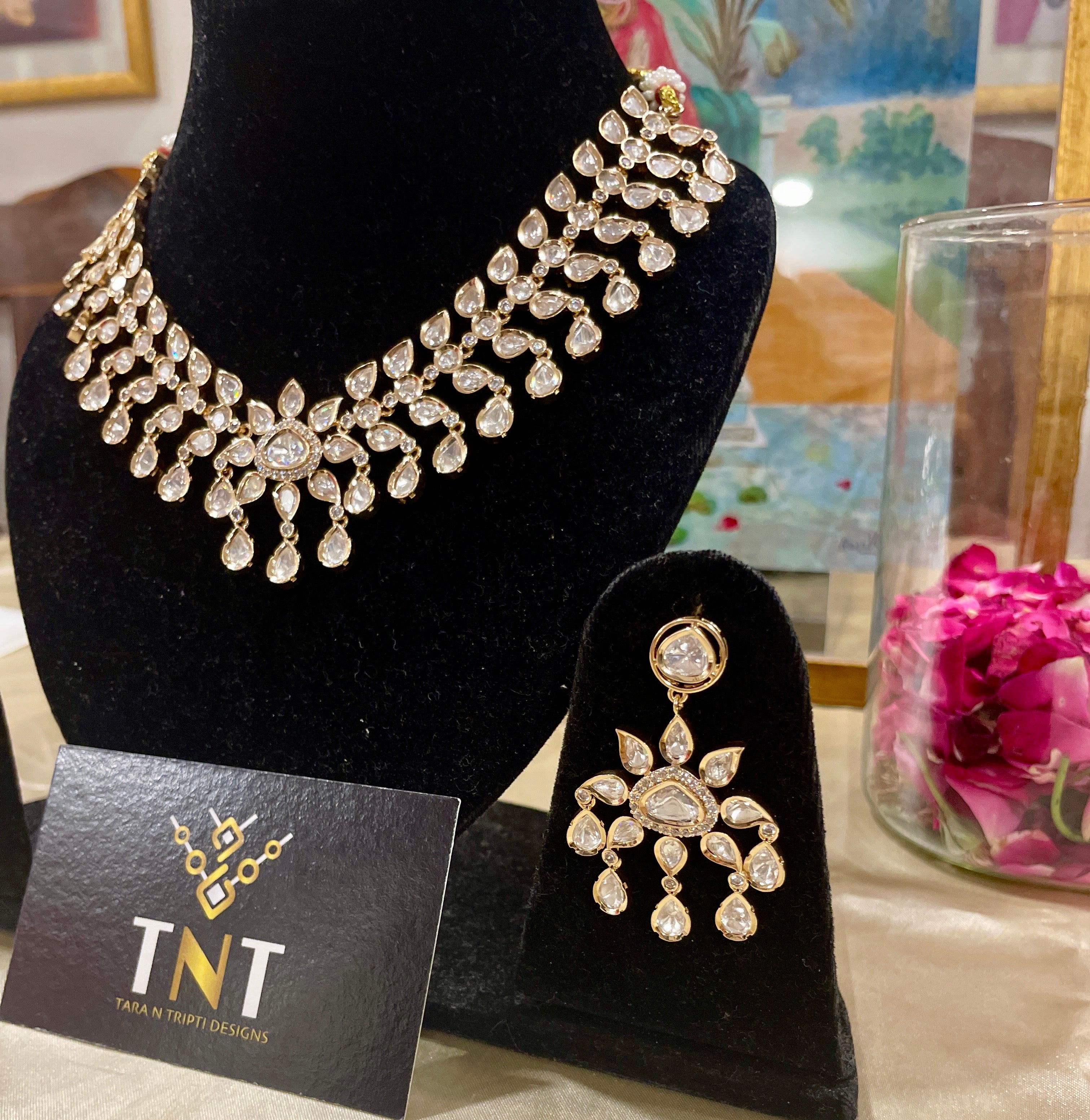 Pushpa semi bridal polki necklace