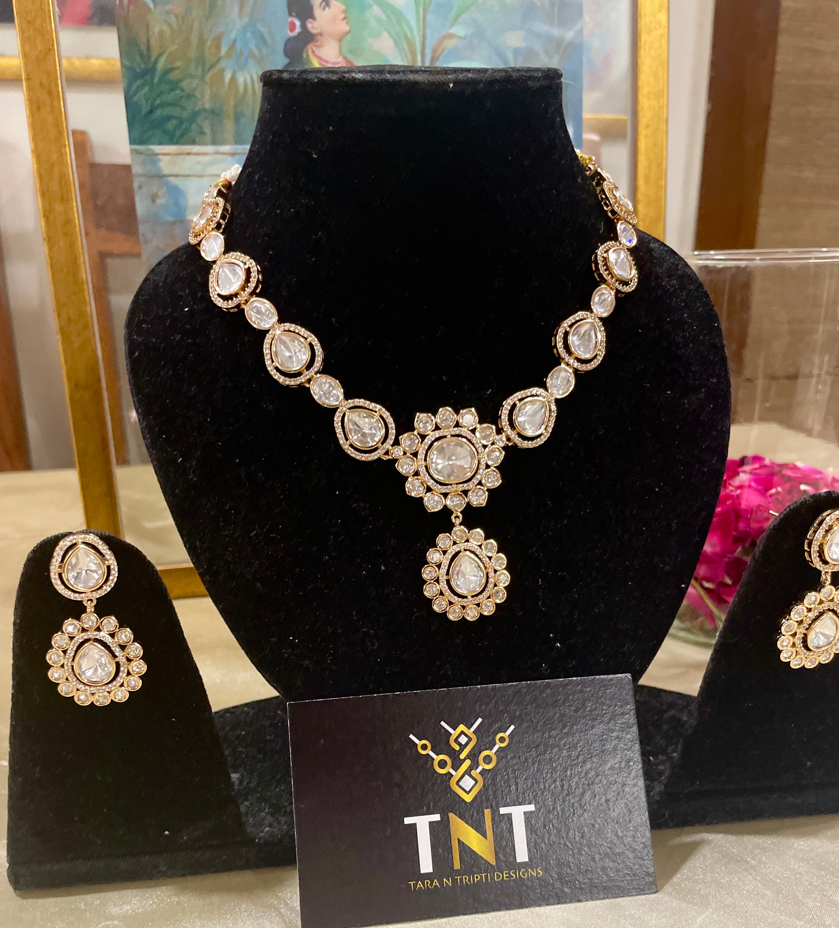 Charan polki necklace set