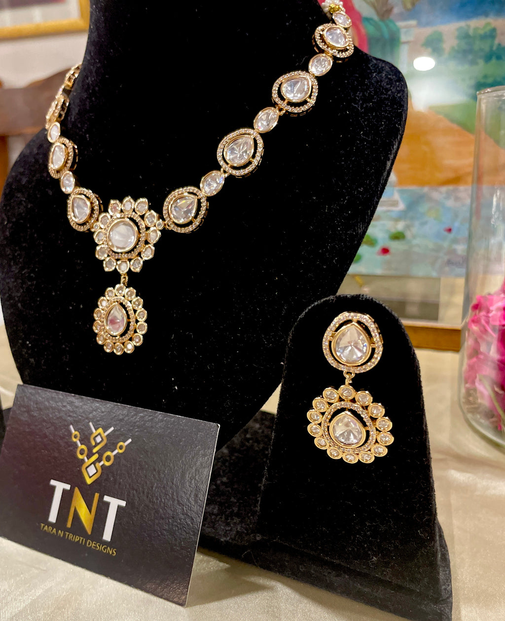 Charan polki necklace set
