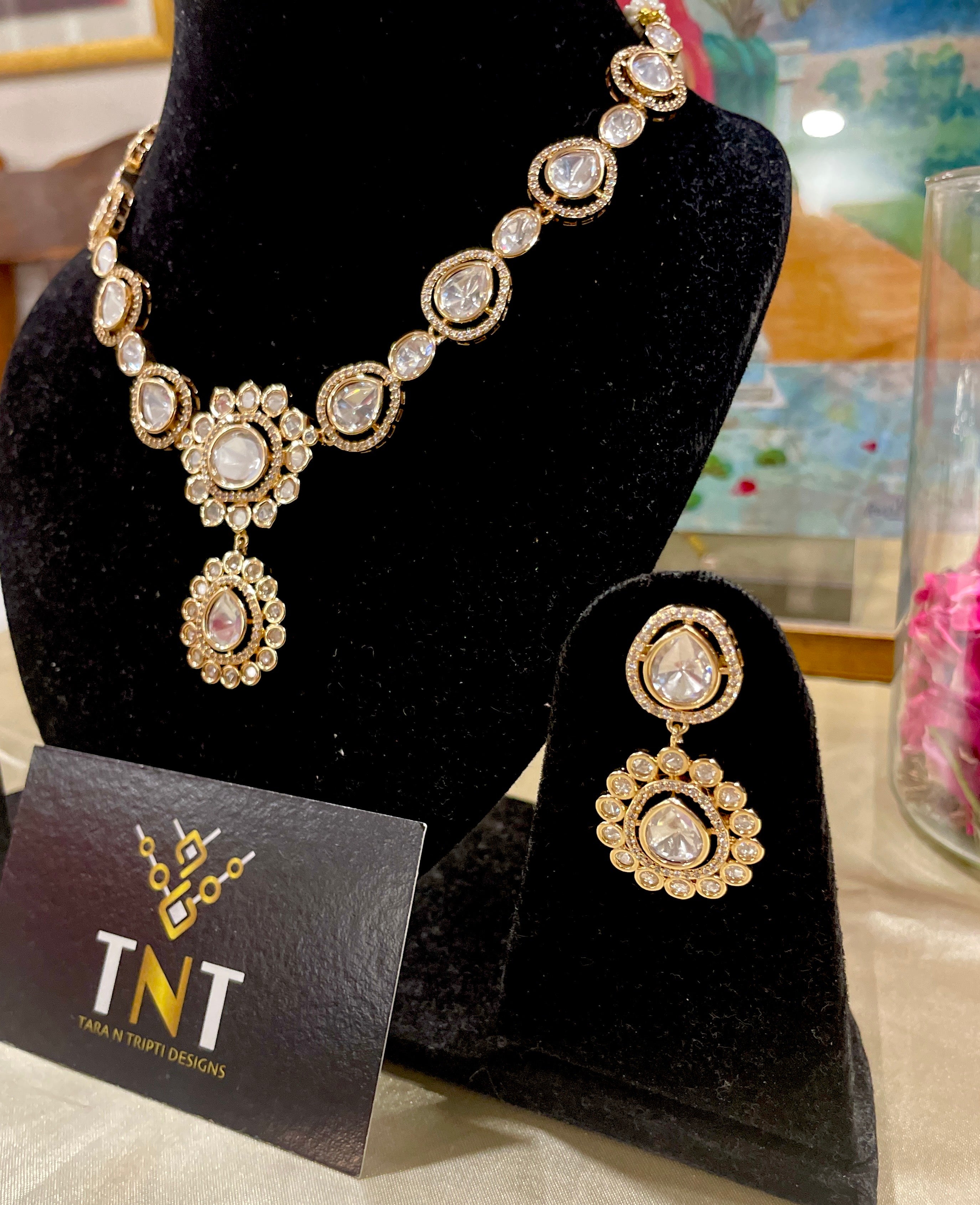 Charan polki necklace set