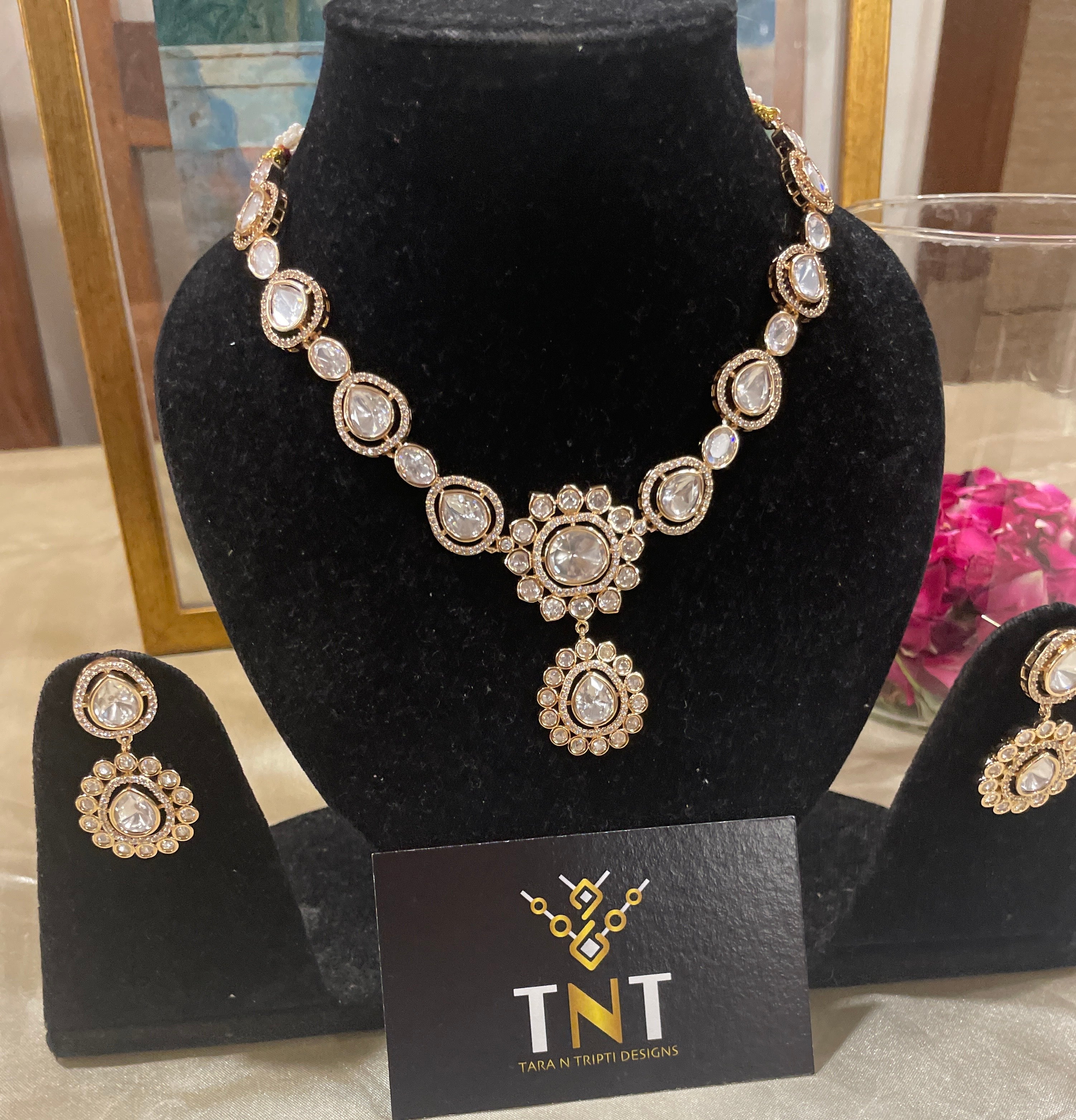 Charan polki necklace set