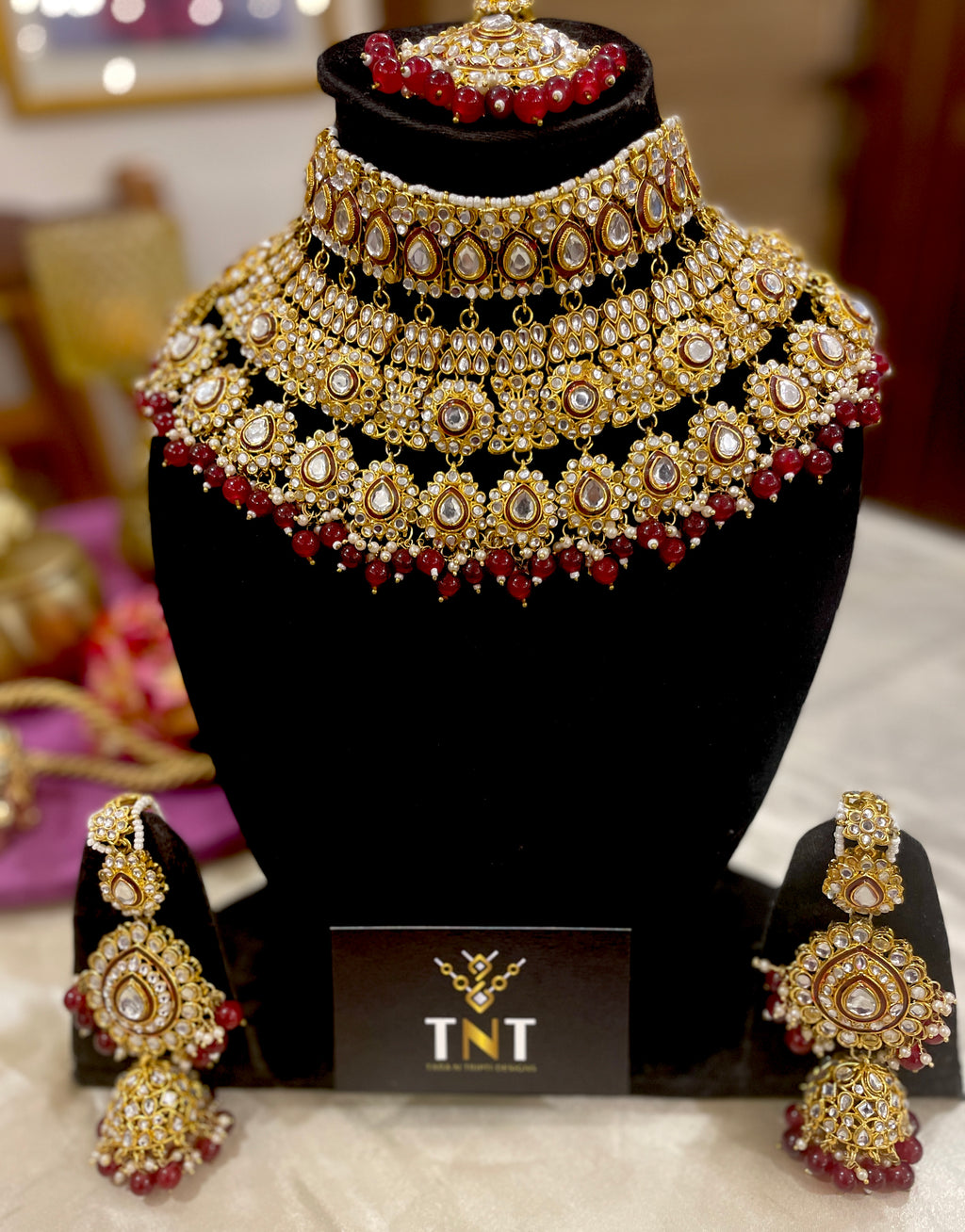 Lalita bridal set with red beads