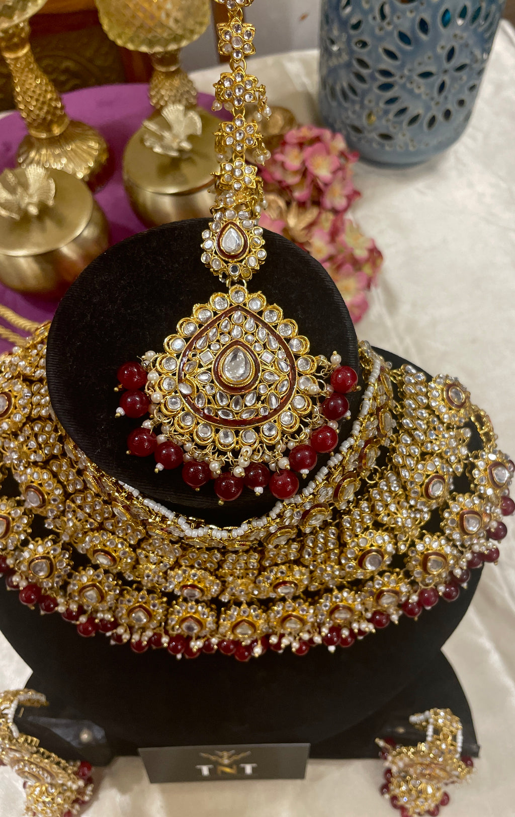 Lalita bridal set with red beads