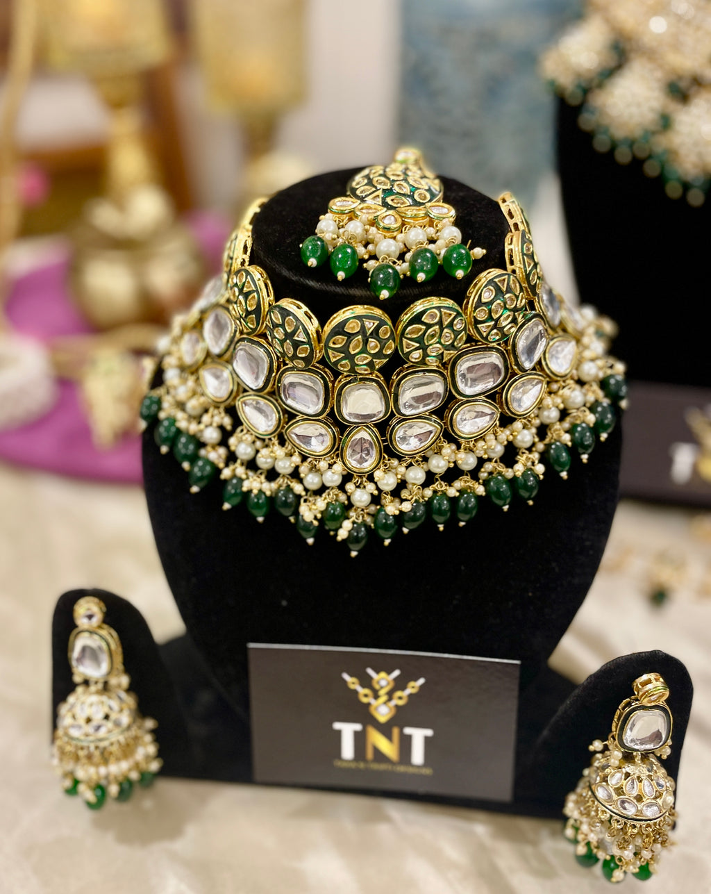 Ravina kundan semi bridal choker necklace set