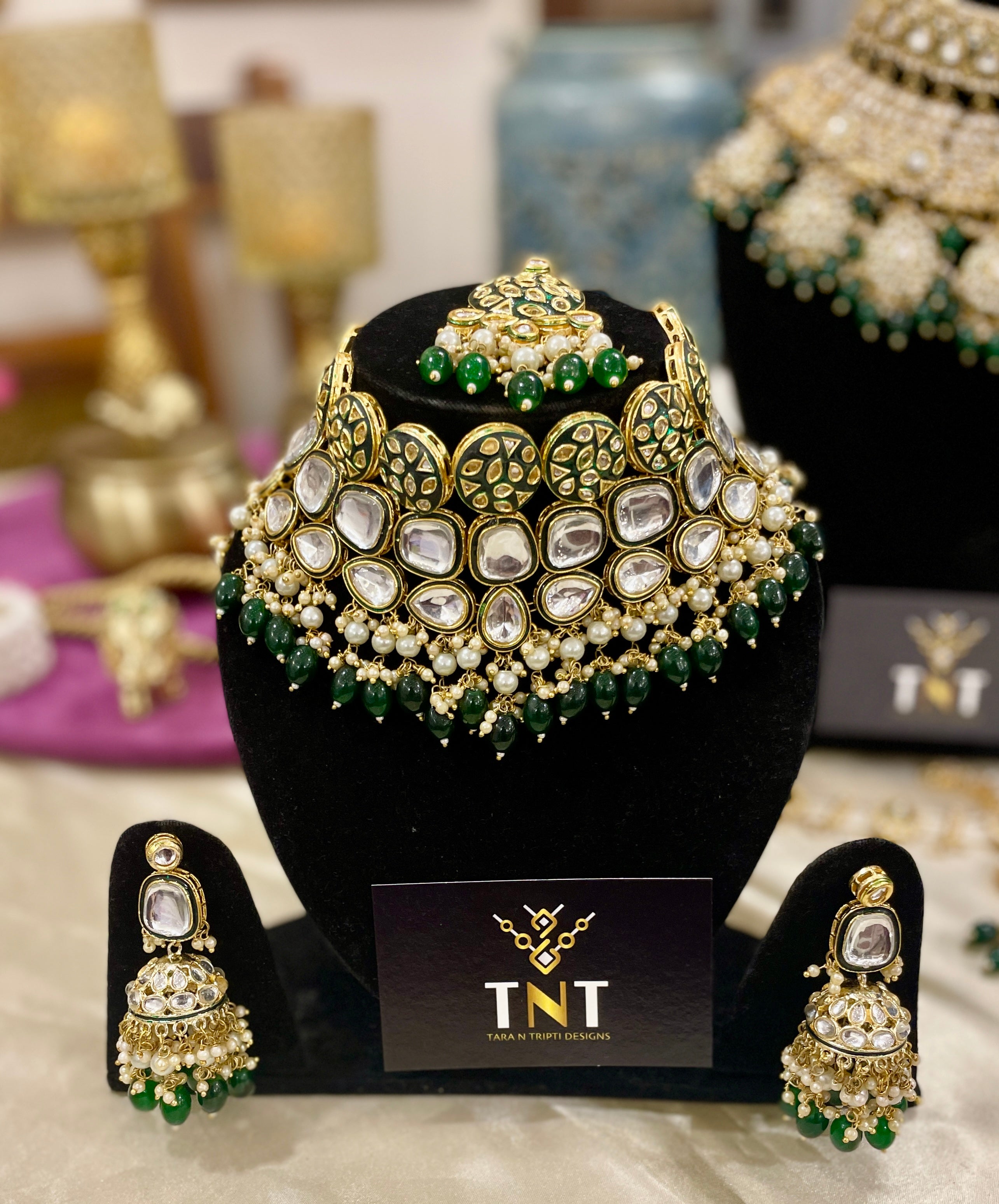 Ravina kundan semi bridal choker necklace set