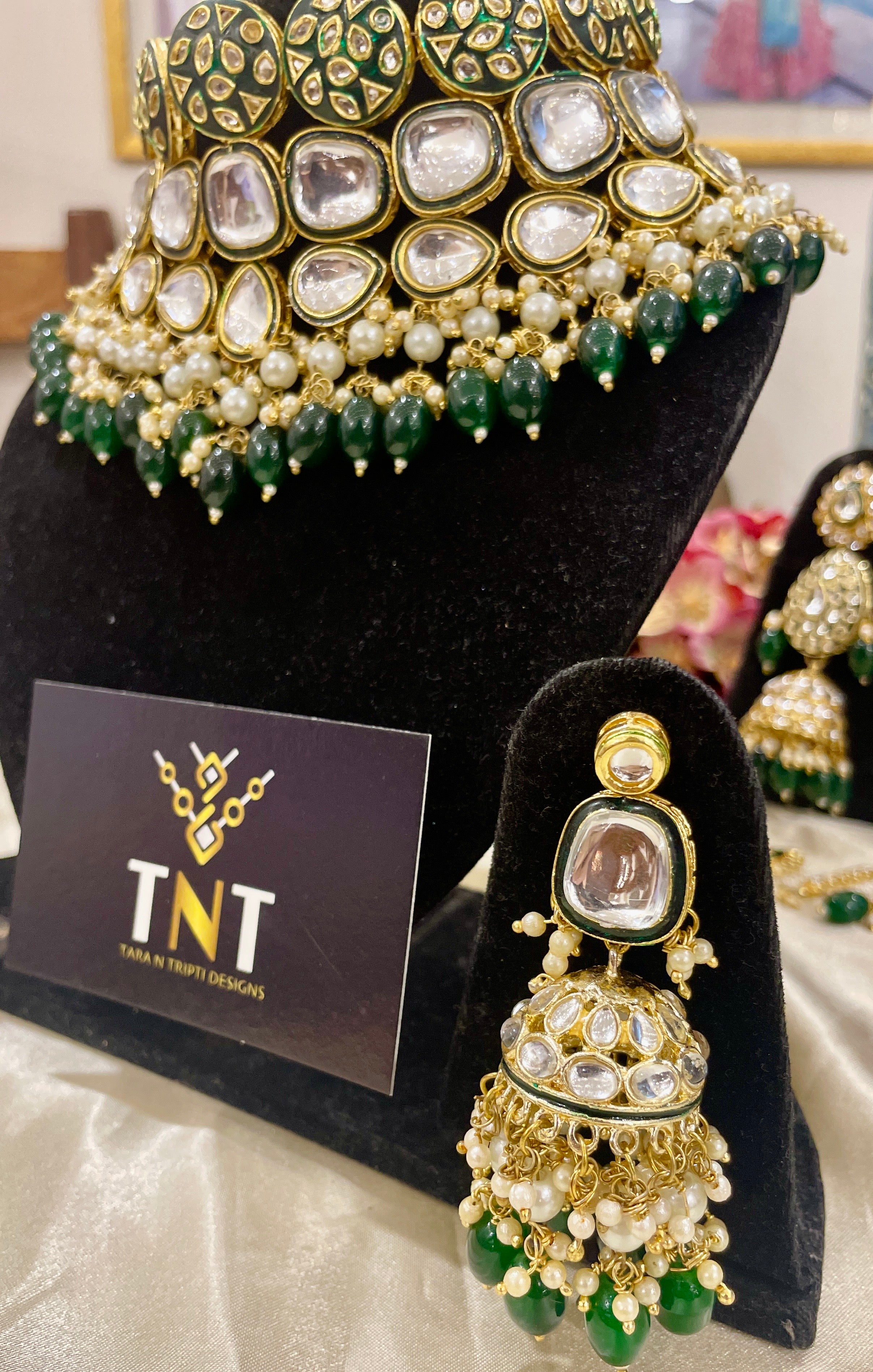 Ravina kundan semi bridal choker necklace set