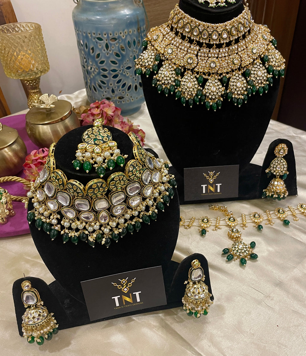 Ravina kundan semi bridal choker necklace set