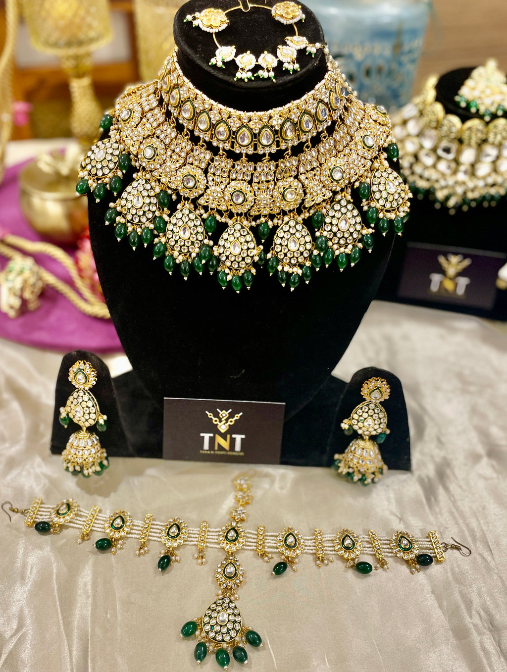 Katyayani bridal necklace set- green