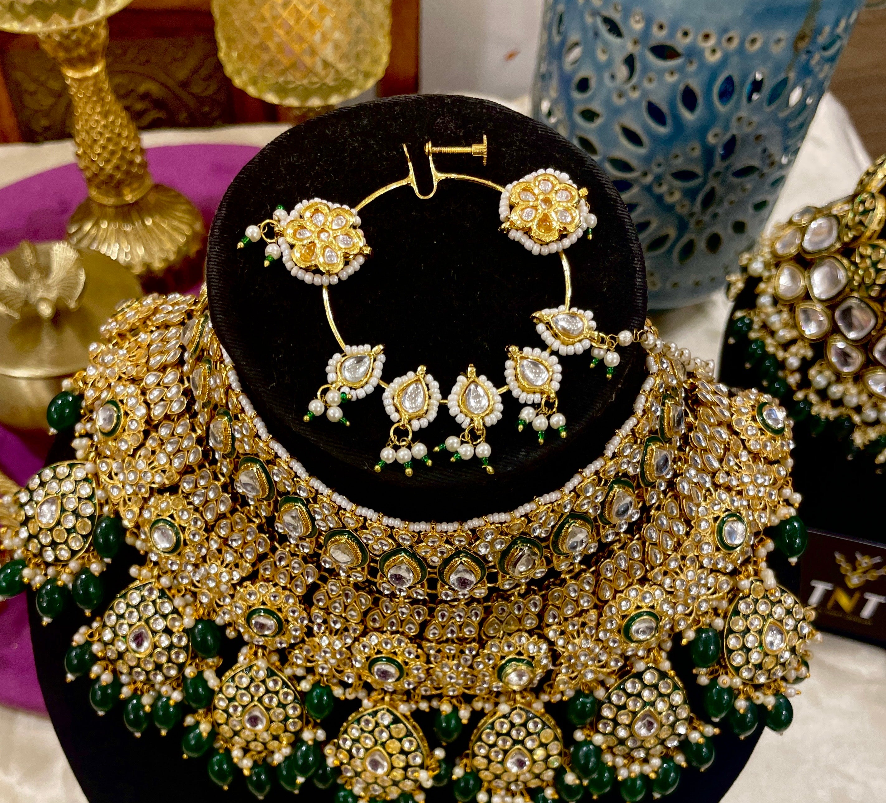 Katyayani bridal necklace set- green