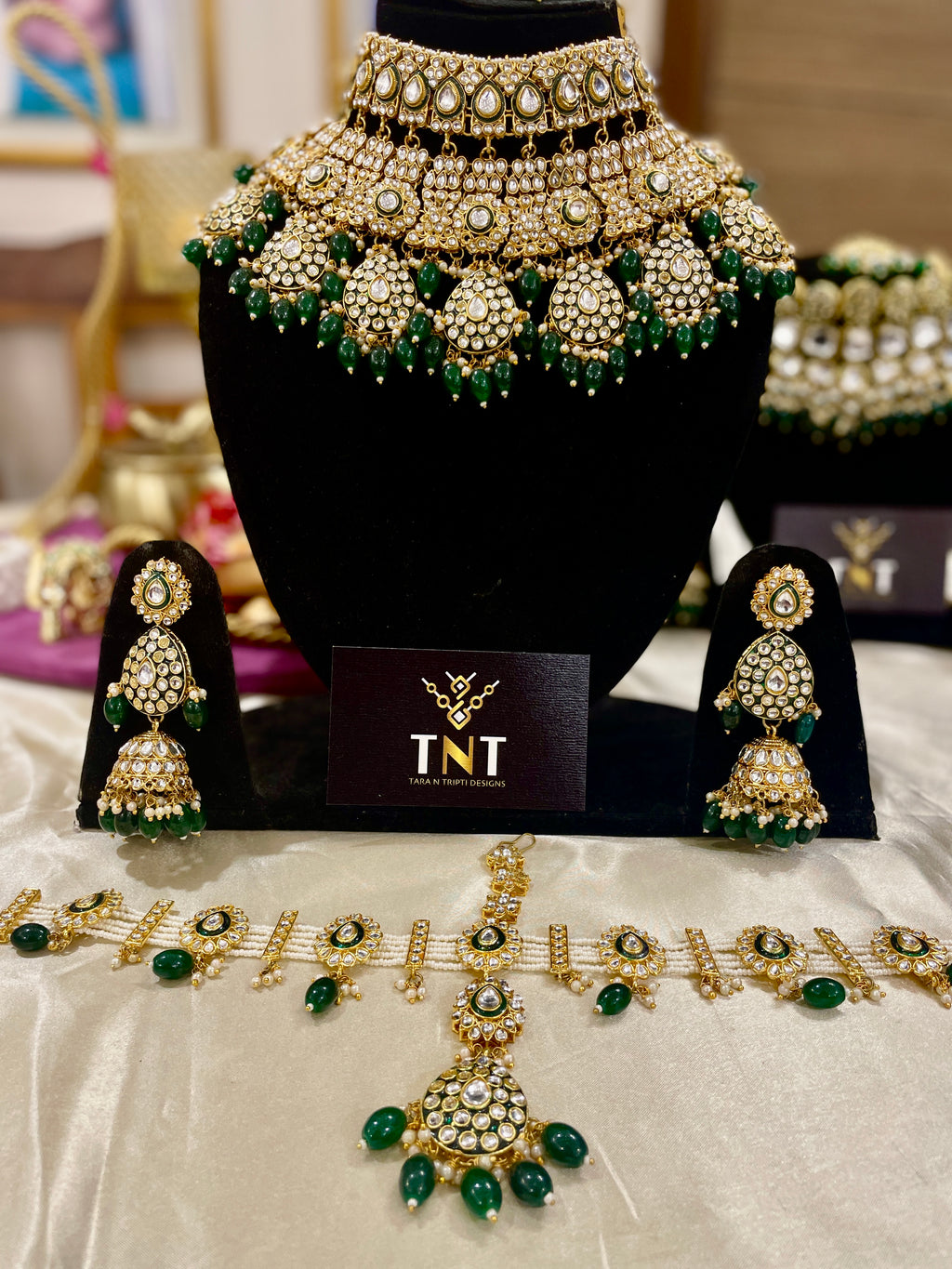 Katyayani bridal necklace set- green
