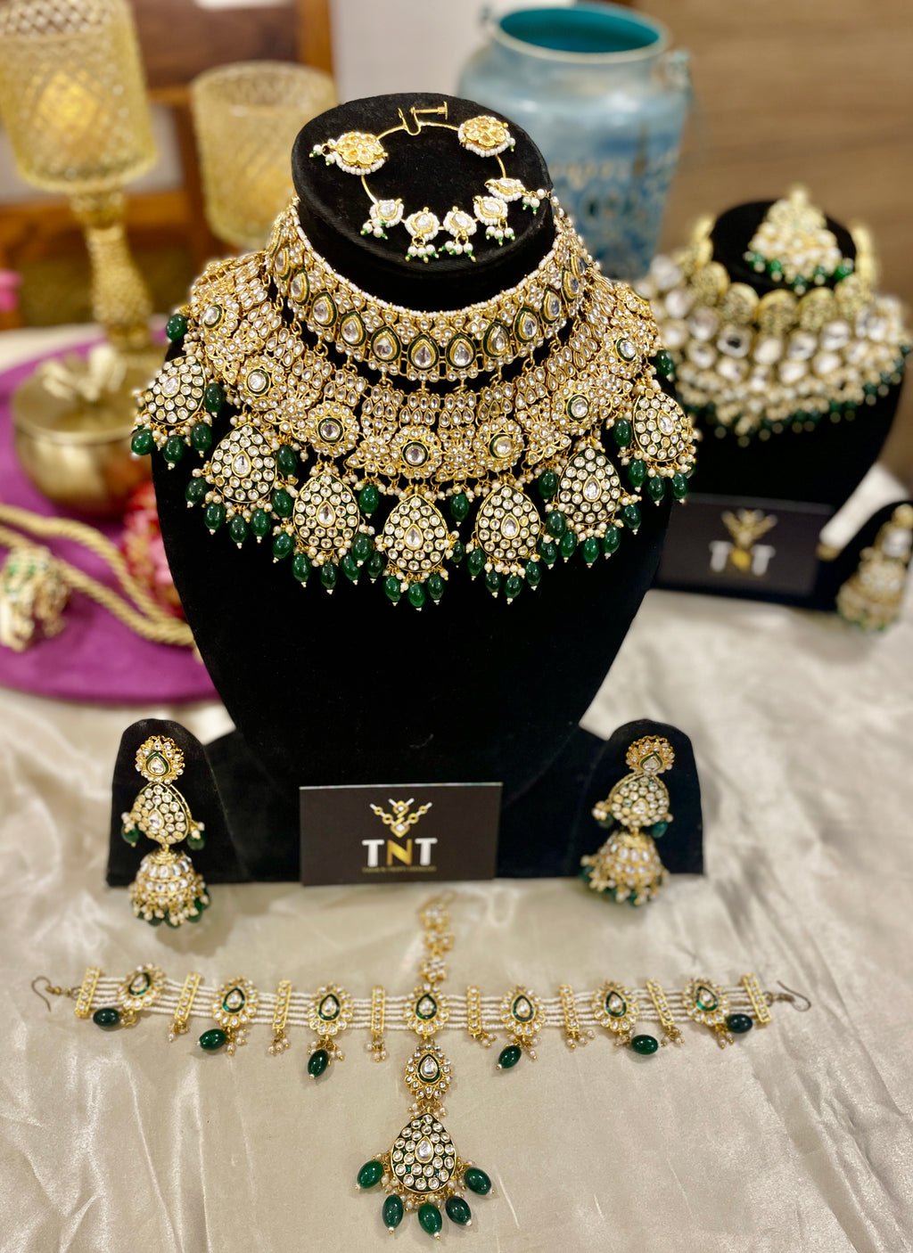 Katyayani bridal necklace set- green
