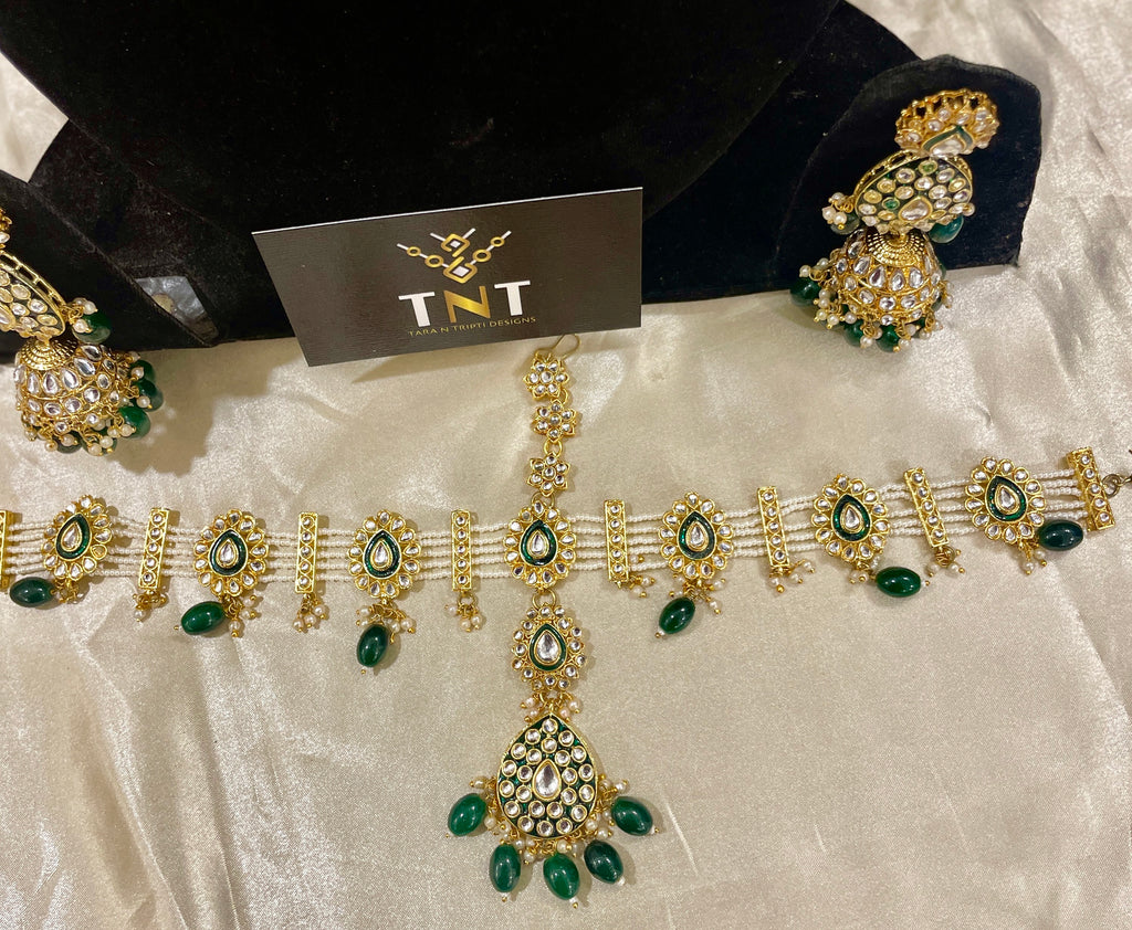 Katyayani bridal necklace set- green