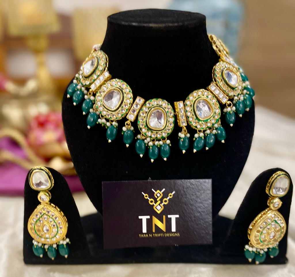 Kushmanda choker necklace set- Green