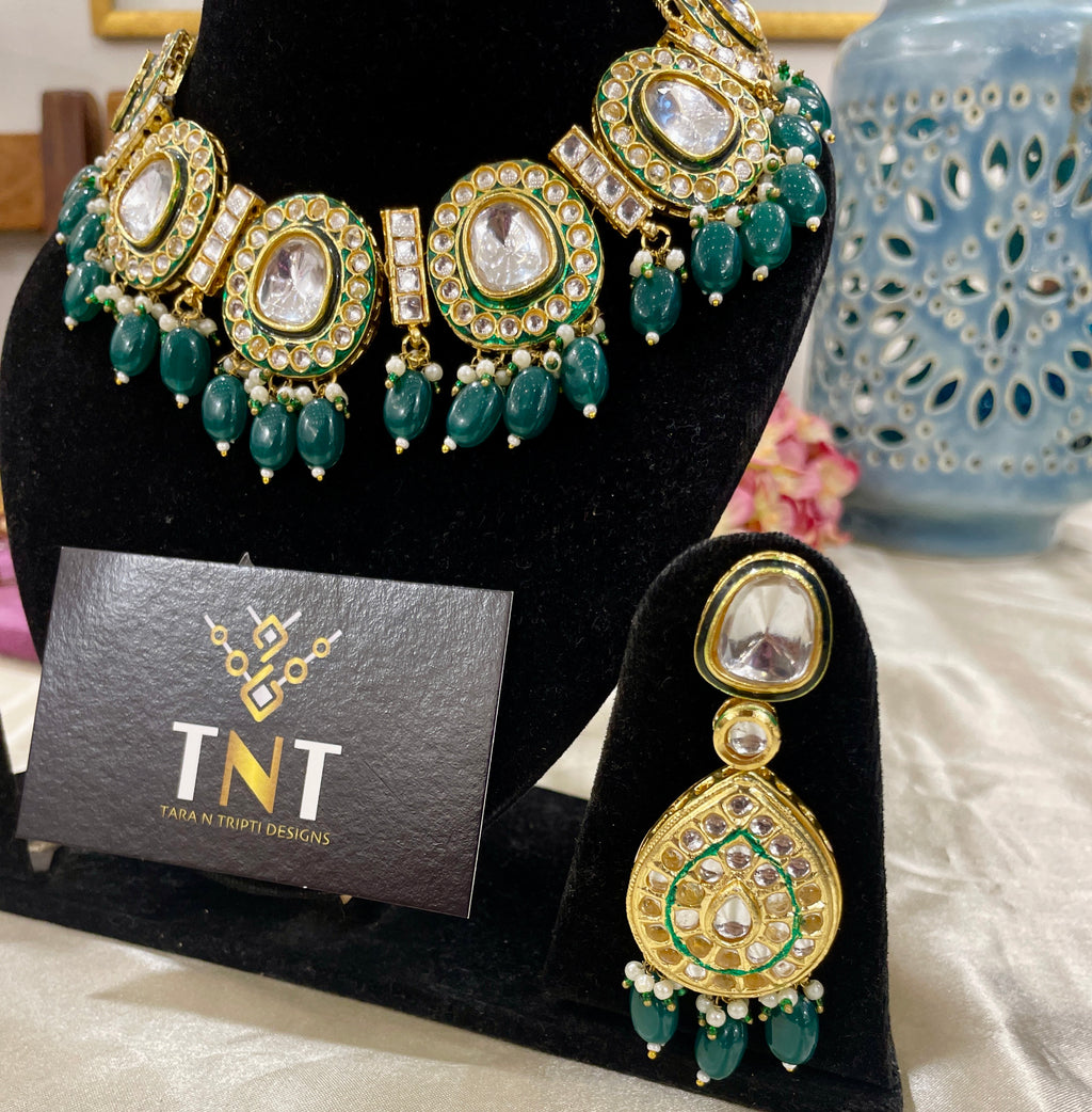 Kushmanda choker necklace set- Green