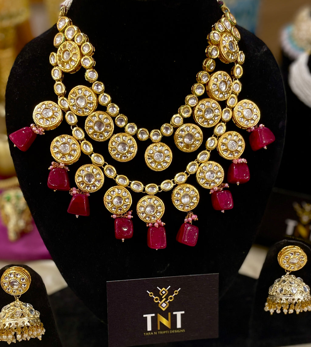 Kalratri bridal necklace set- Maroon