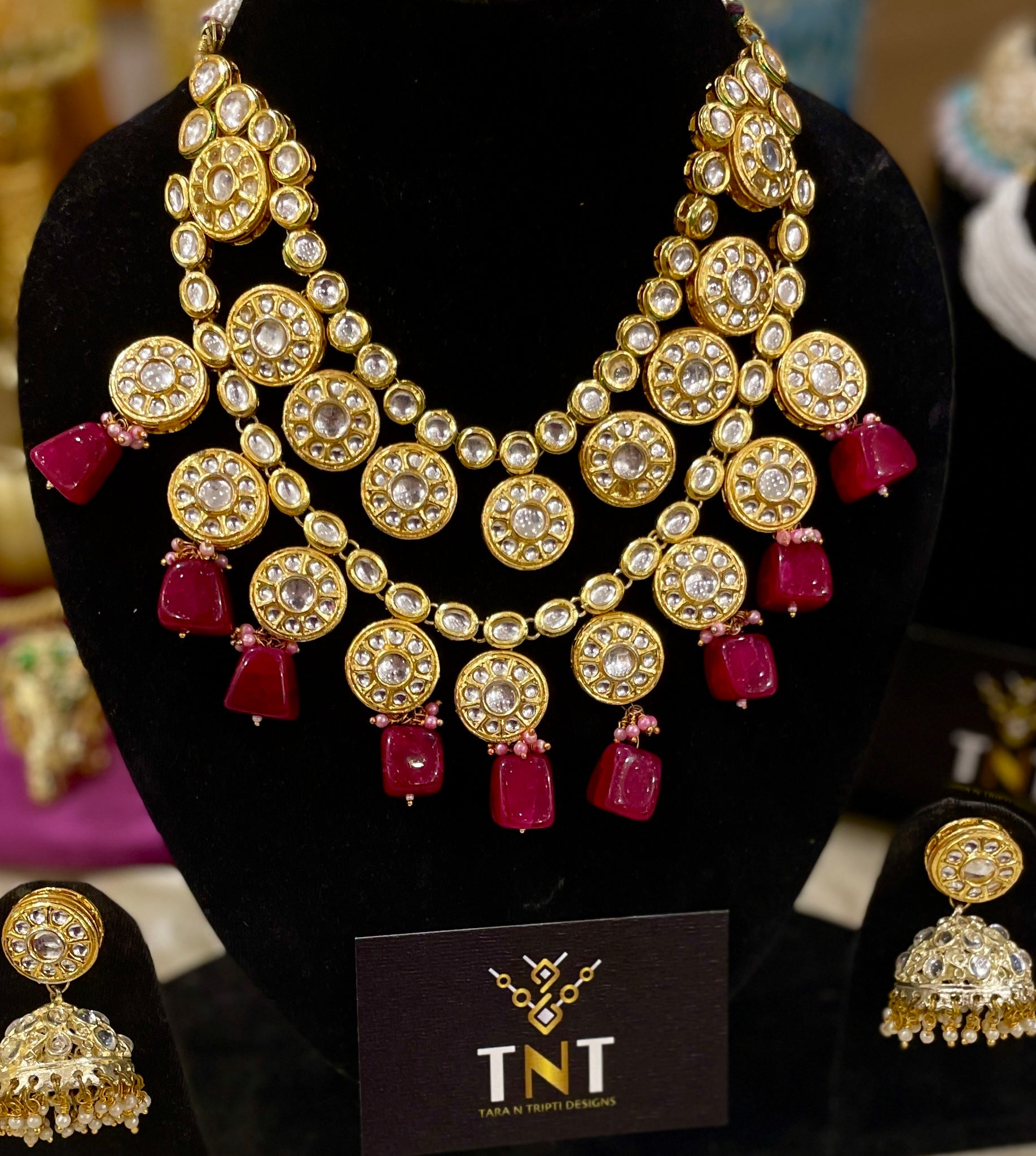Kalratri bridal necklace set- Maroon
