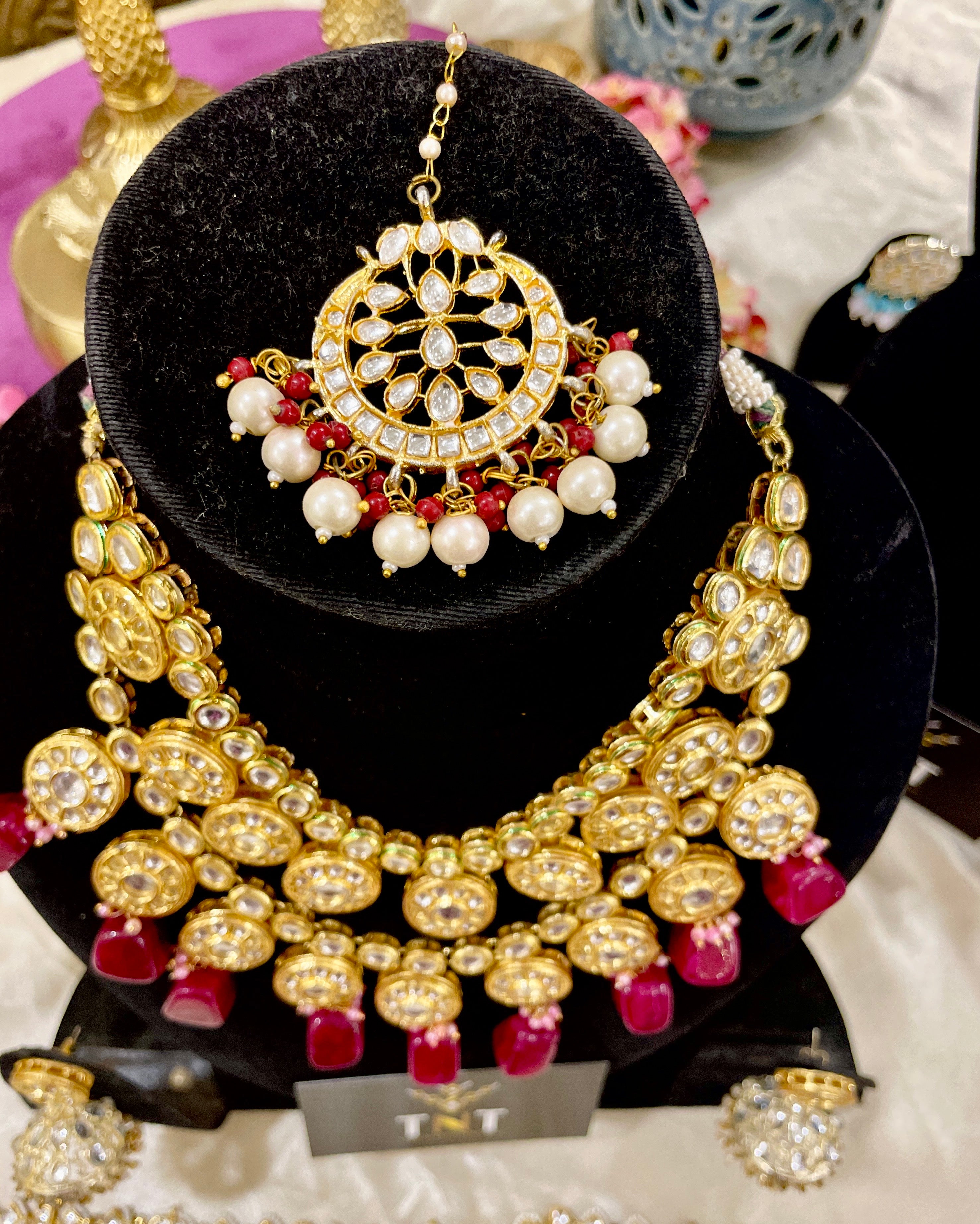 Kalratri bridal necklace set- Maroon