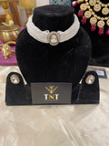 Shree pearl choker set with polki stones