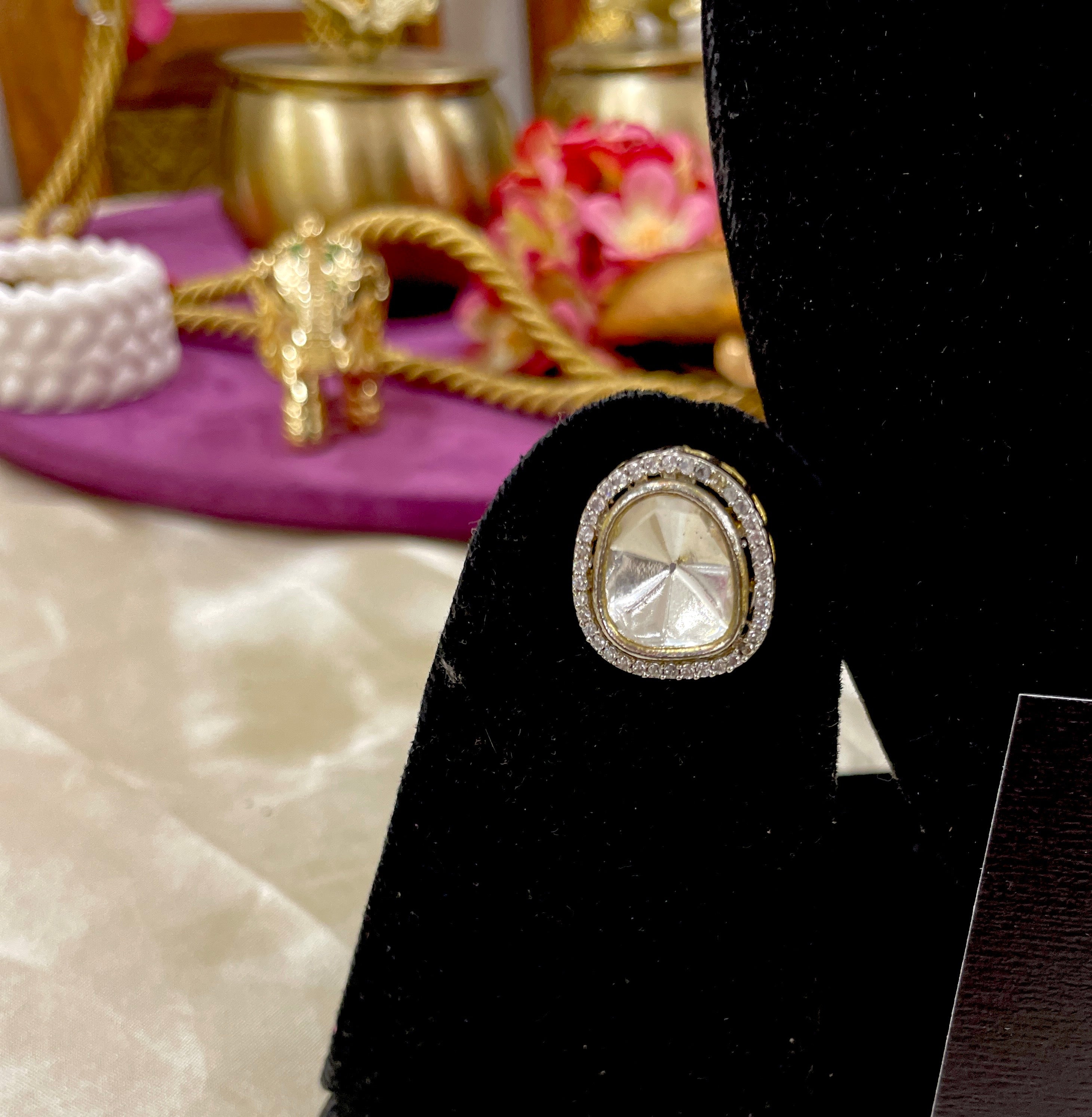 Shree pearl choker set with polki stones