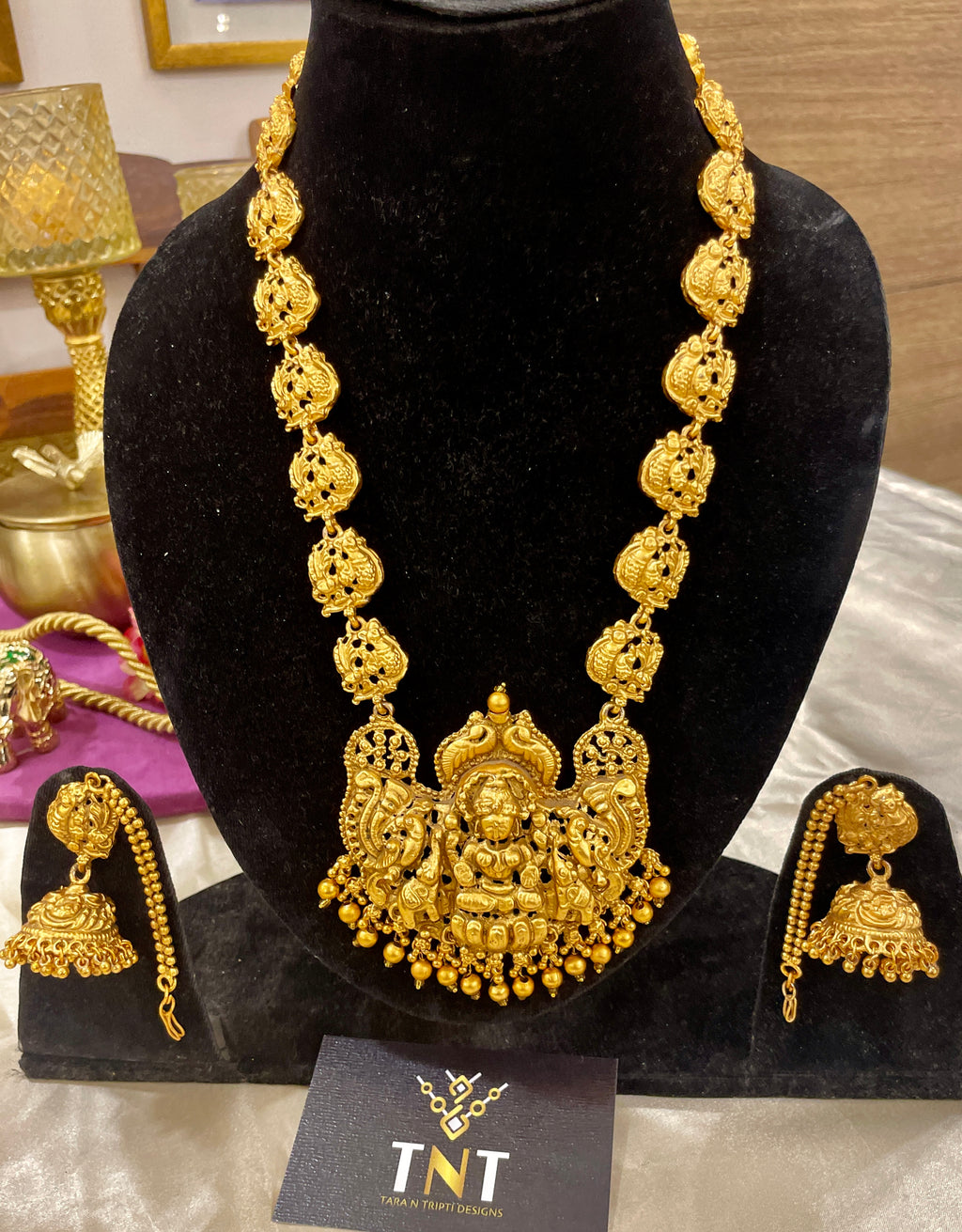 Siddheshwari long temple necklace set