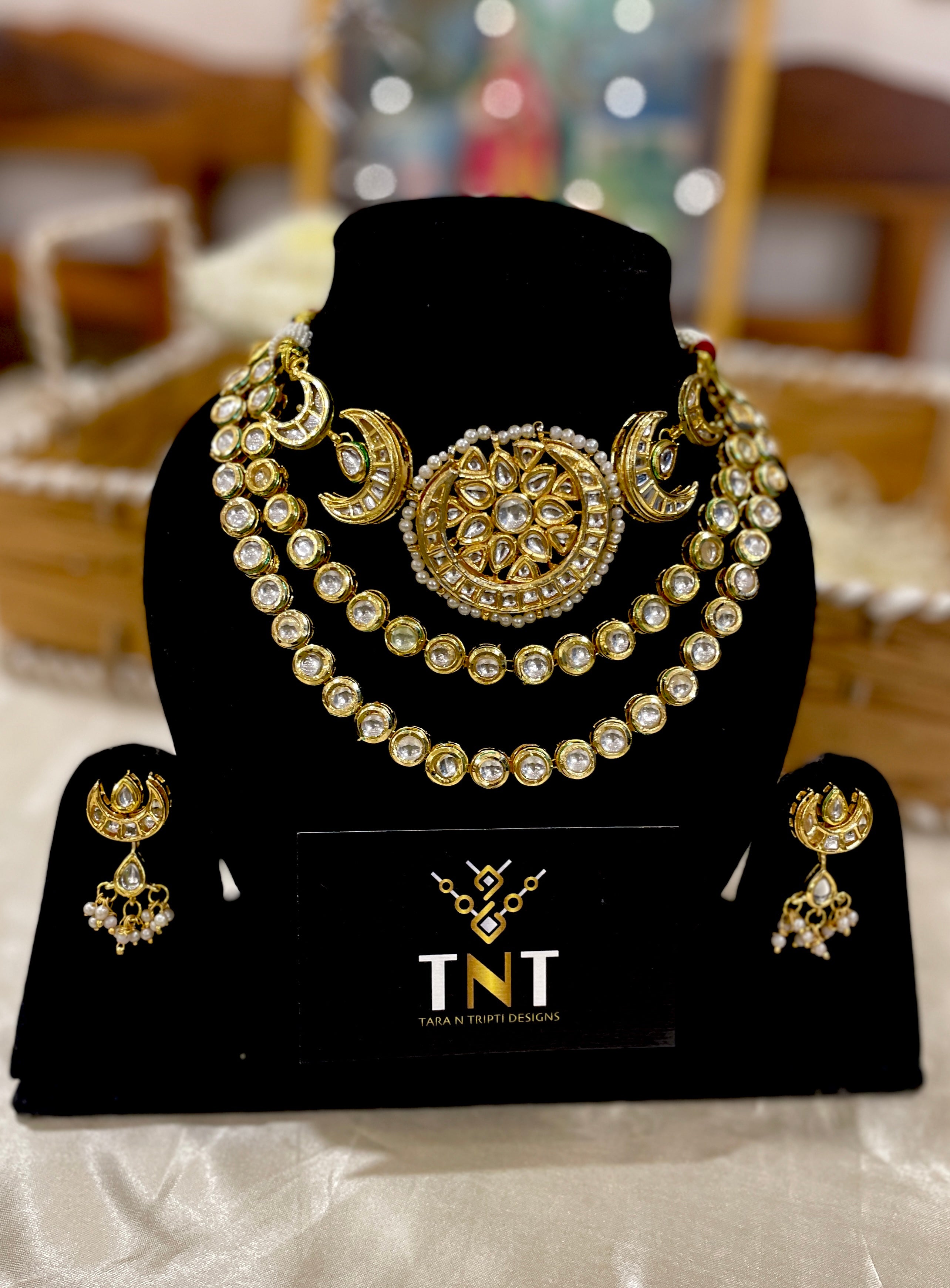 Akshara kundan choker necklace - set of 2 necklaces