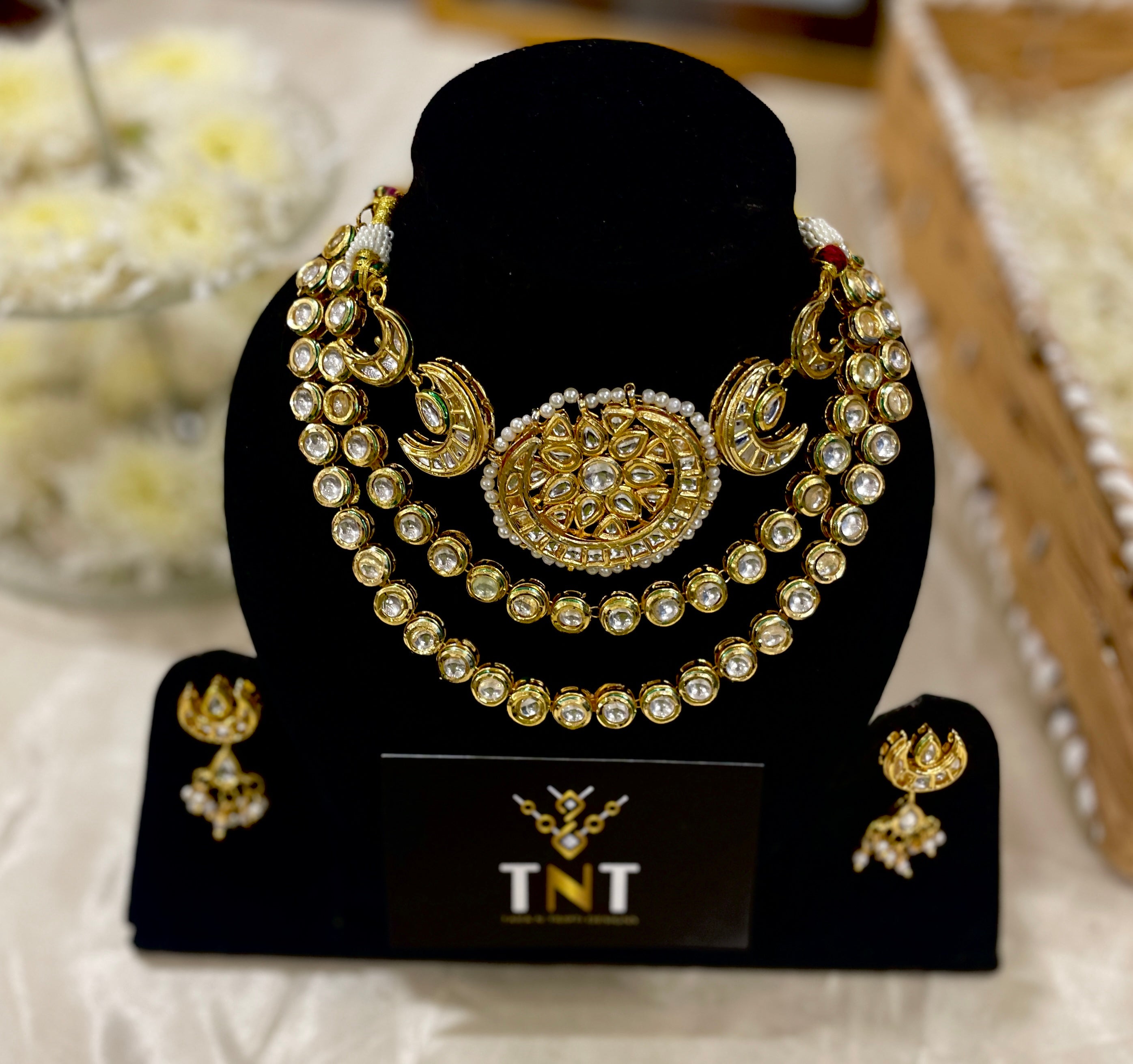 Akshara kundan choker necklace - set of 2 necklaces