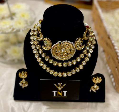 Akshara kundan choker necklace - set of 2 necklaces