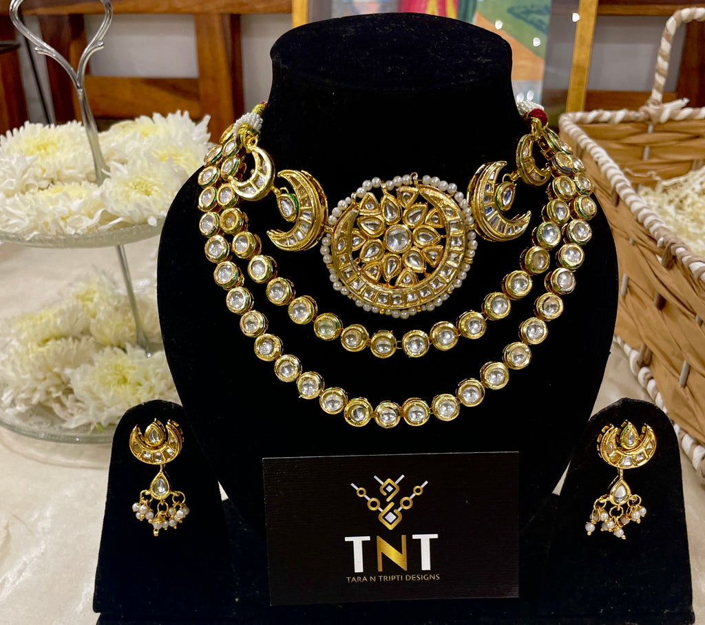 Akshara kundan choker necklace - set of 2 necklaces