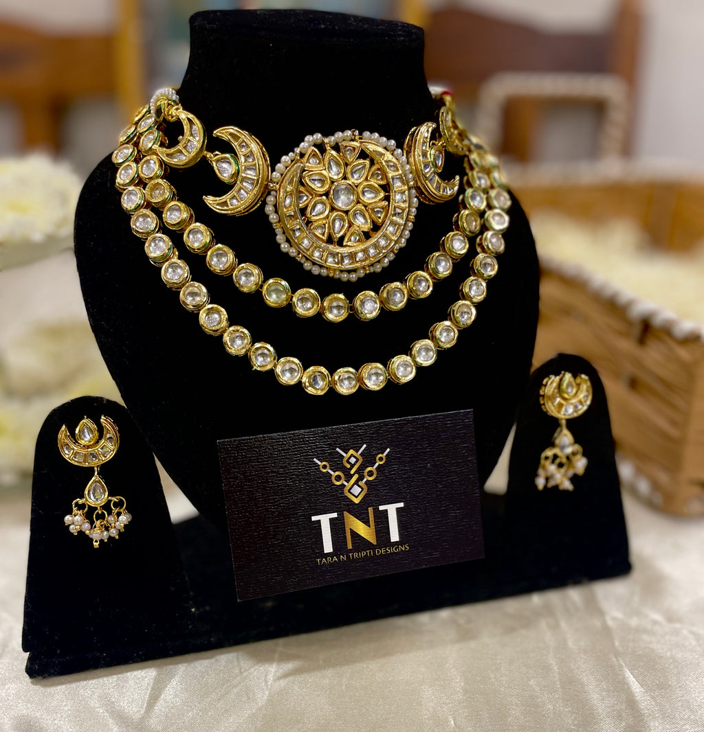 Akshara kundan choker necklace - set of 2 necklaces