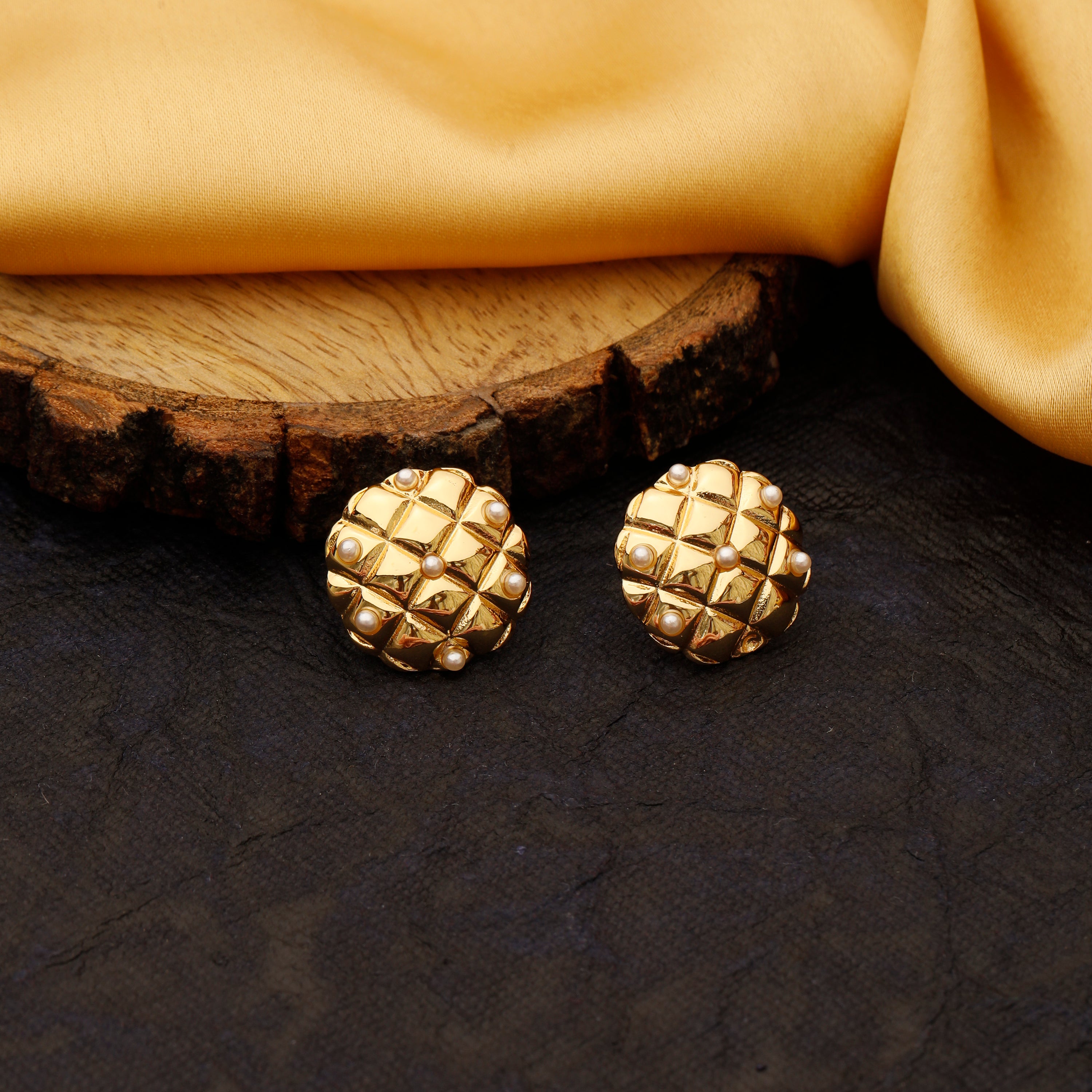 Flower anti tarnish studs - earrings