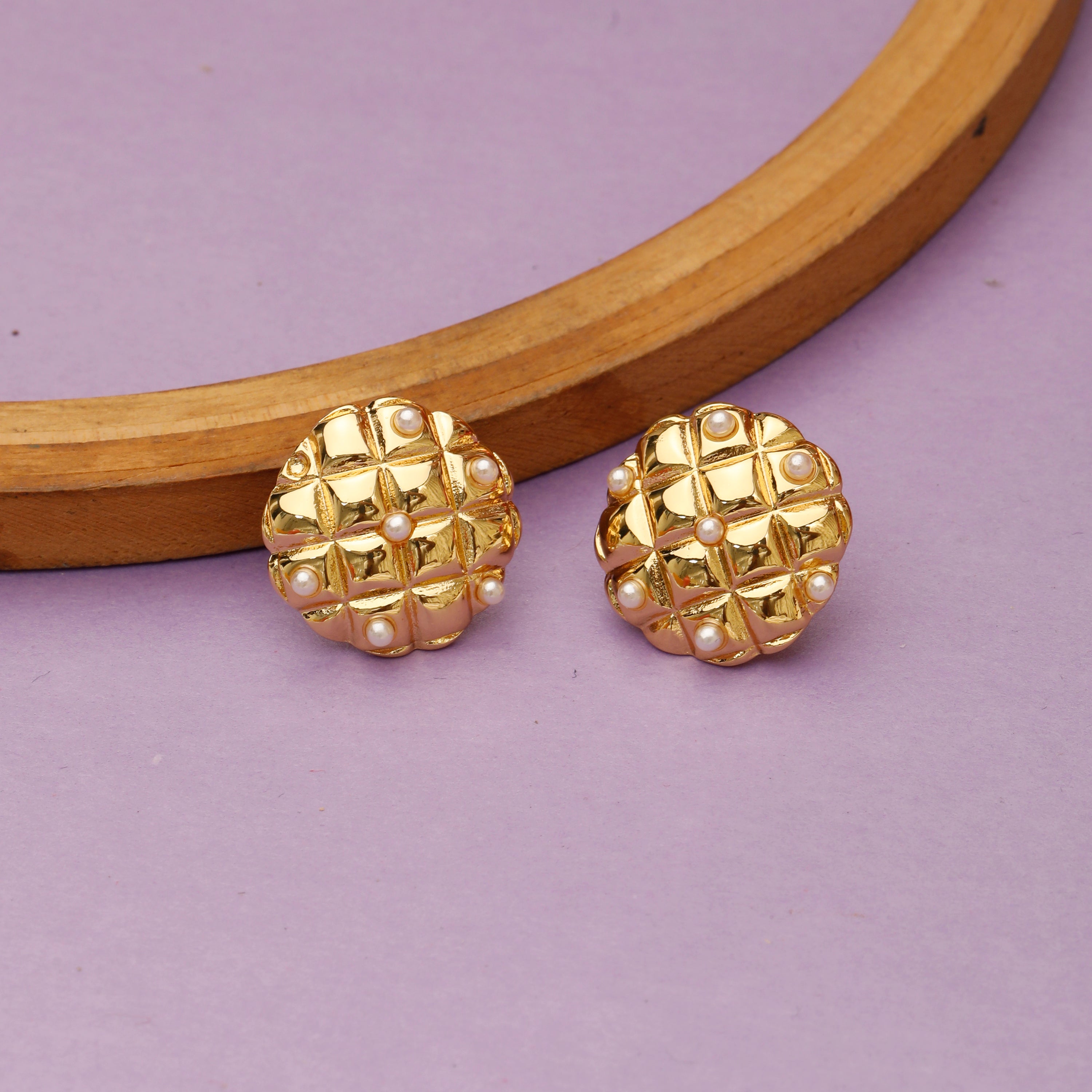 Flower anti tarnish studs - earrings