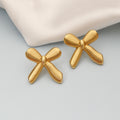 Anti tarnish bow stud earrings