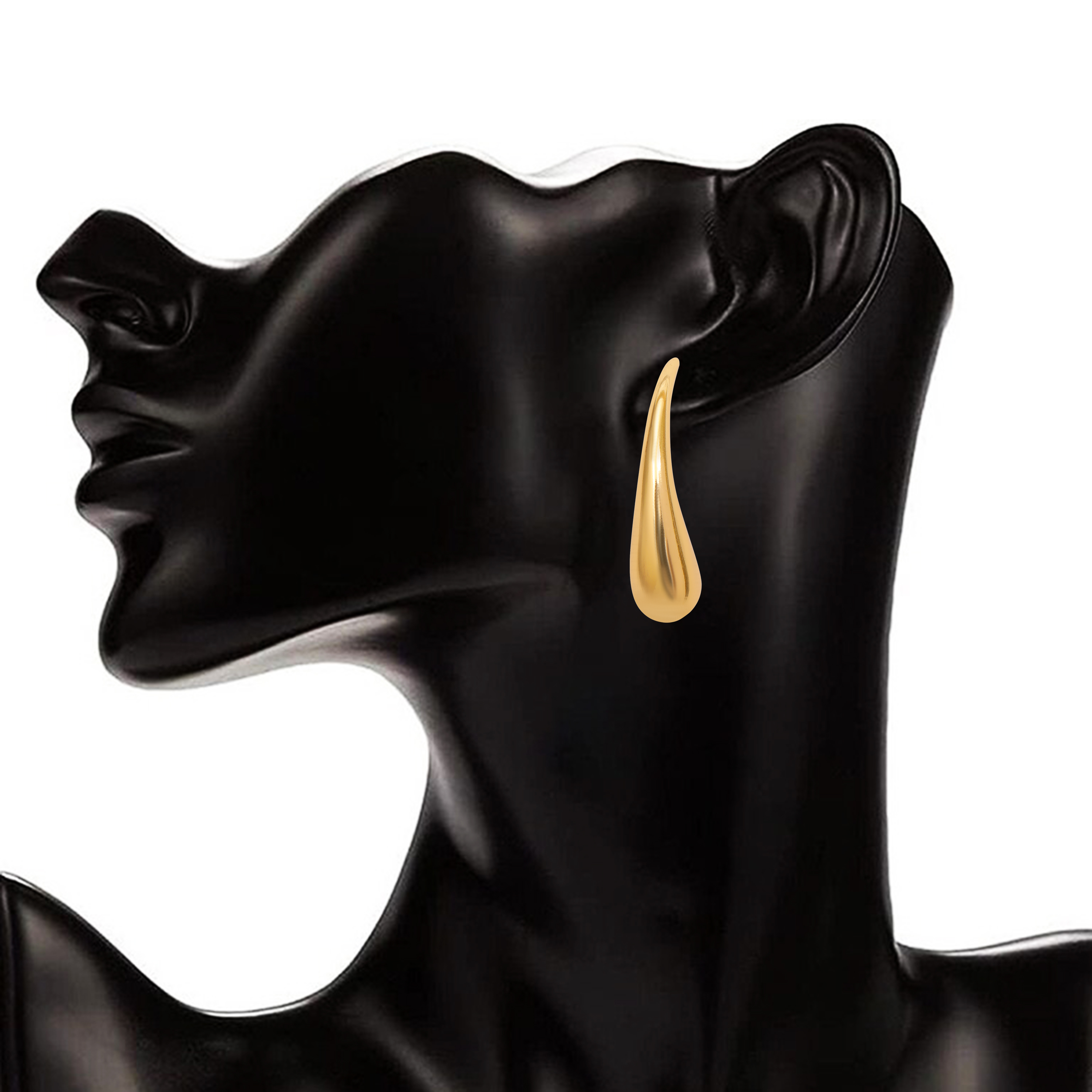 Water drop long anti tarnish earrings