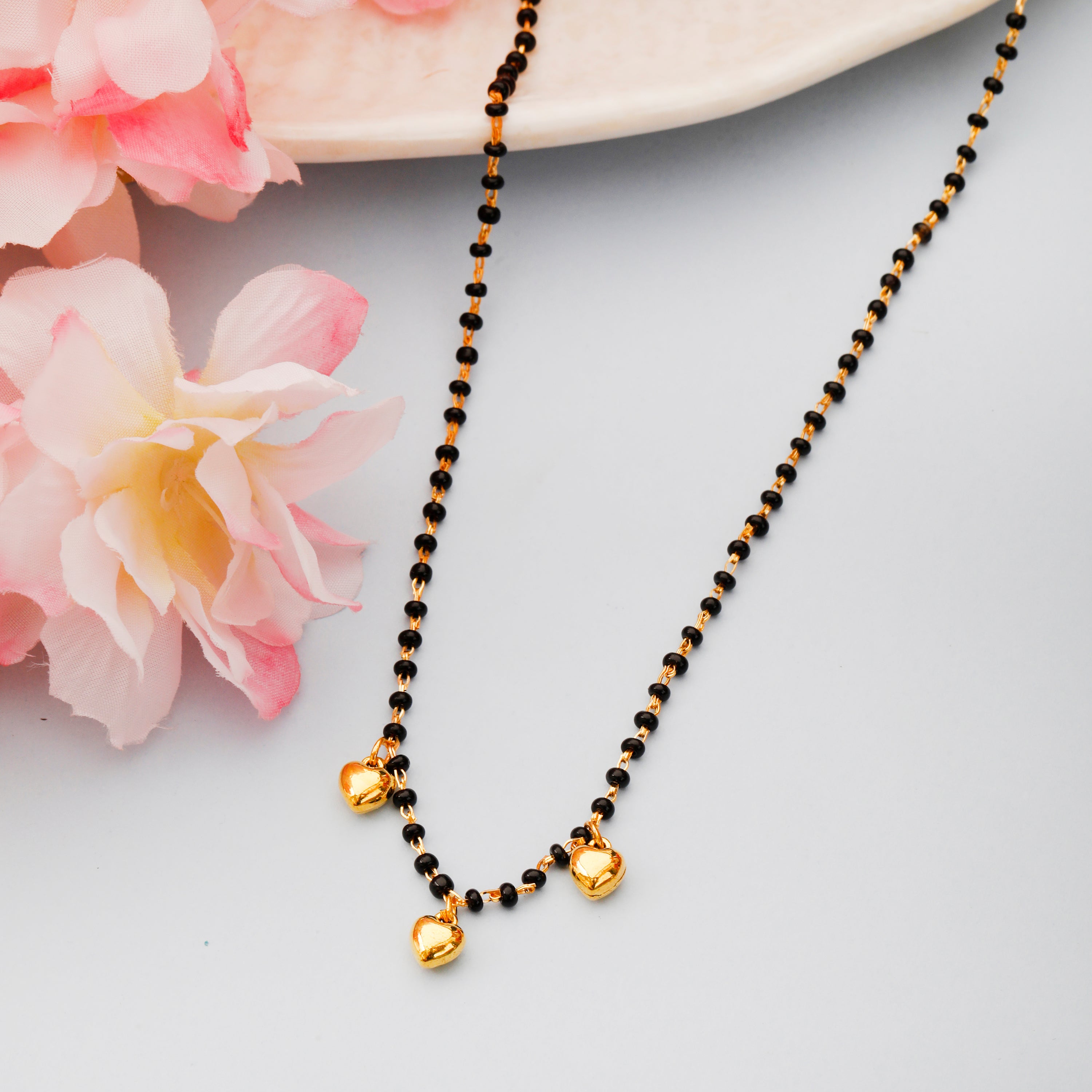 Triple heart anti tarnish mangalsutra for wonen